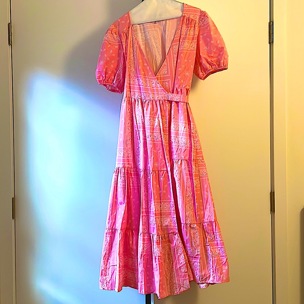 Bandana pattern wrap dress